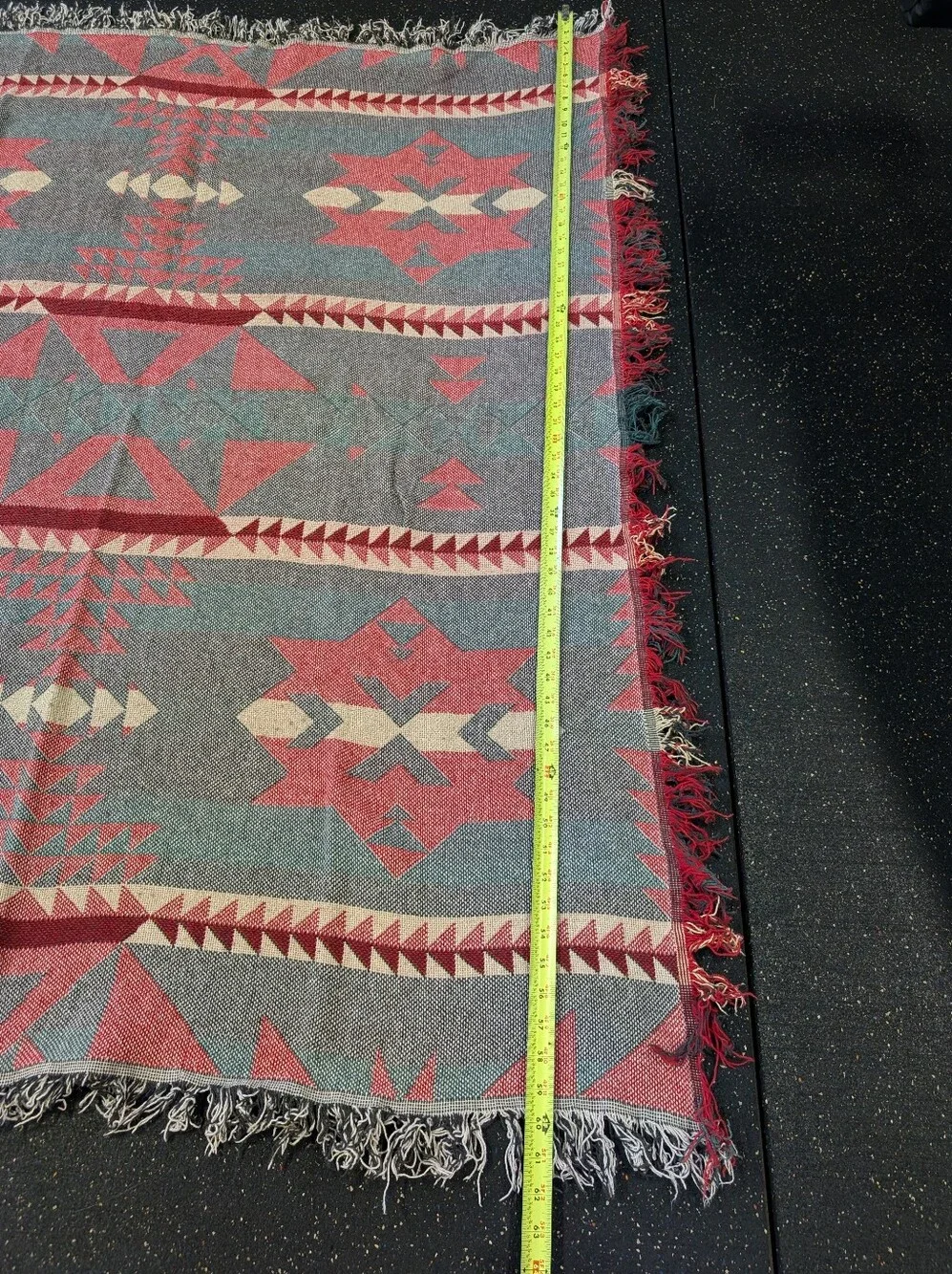 Vintage Crown Craft Aztec Southwest Throw Blanket 5'x4' Made in USA